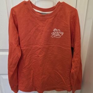 'Dog Mom' Long Sleeve Tee - Bright Orange